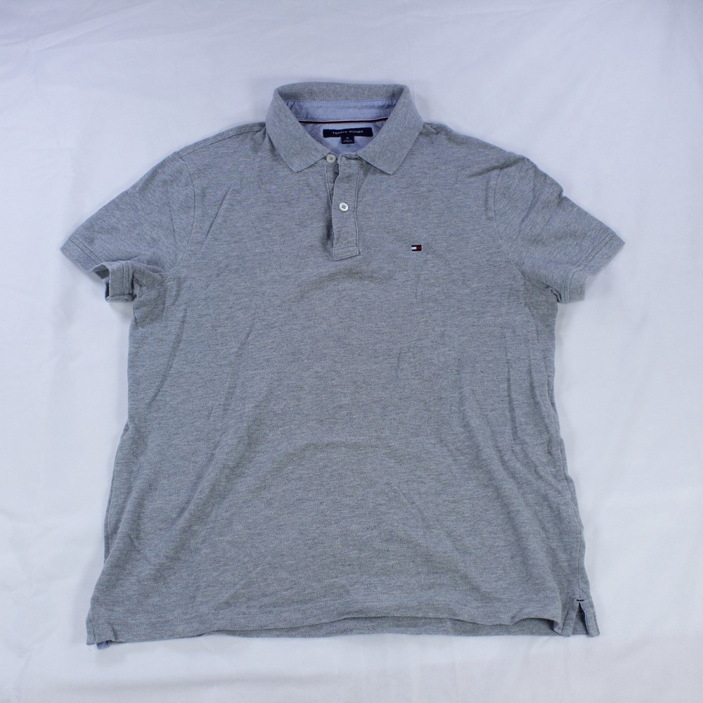 Tommy Hilfiger Men's Polo Shirt - Heather Grey - Size M